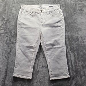 Judy Blue Skinny Fit Capri Jeans Womens 7 28 White Stretch Cropped Casual Summer
